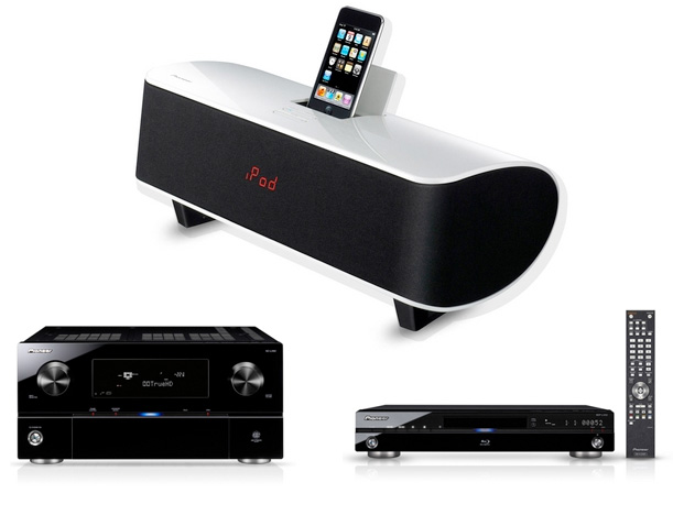 Pioneer hi-fi equipment  home cinema receiver, iPod speaker system and Blu-ray players