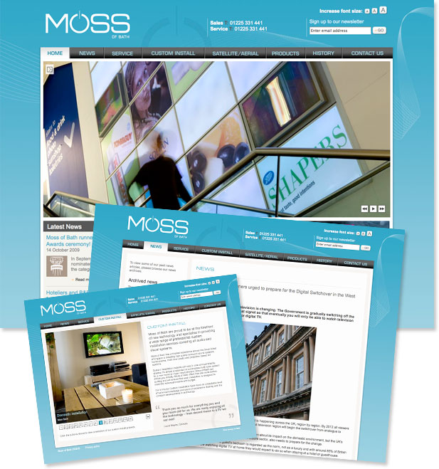 Moss of bath website pages